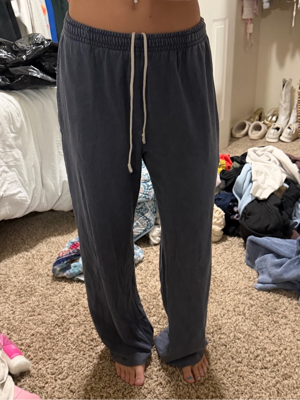 Brandy Melville Navy Drawstring Lounge Pants